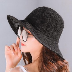 Women Summer Outdoor Hollow Out Wide Brimmed Bucket Hat Sun Protection Beach Cpa Visor