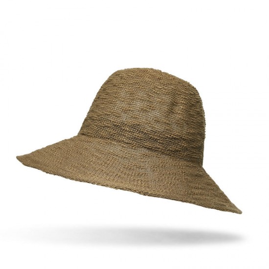 Women Summer Outdoor Hollow Out Wide Brimmed Bucket Hat Sun Protection Beach Cpa Visor