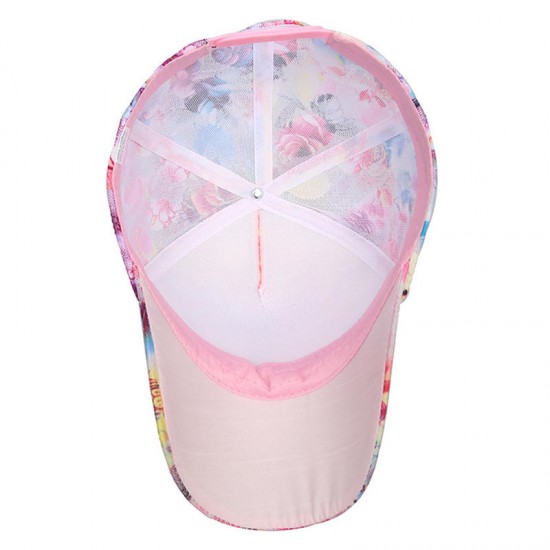 Women Summer Outdoor Lace Fashion Baseball Cap Flower Cloth Breathable Sunshade Hat