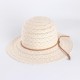 Women Summer Outdoor Petal Pattern Sunscreen Woven Straw Hat Adjustable Breathable Hat