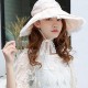 Women Summer Outdoor Travel Wide Brim Sunshade Hat Lace Foldable Hat