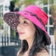 Women Summer Outdoor Wide Brim Breathable Foldable Visor Hat Floral Cotton Beach Sunshade Hat