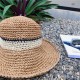 Women Summer Outdoor Wide Brim Straw Hat Adjustable Foldable Sunscreen Hat