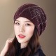 Women Summer Polyester Double Layers Beanie Cap Outdoor Earmuffs Flexible Turban Cap