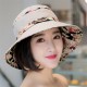 Women Summer Printed Cotton Fisherman Hat Foldable Sunshade Wide Brim Bucket Hat