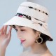 Women Summer Printed Cotton Fisherman Hat Foldable Sunshade Wide Brim Bucket Hat