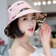 Women Summer Printed Cotton Fisherman Hat Foldable Sunshade Wide Brim Bucket Hat