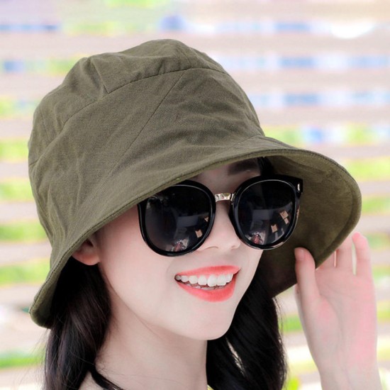 Women Summer Solid Vogue Sunscreen Bucket Hat Outdoor Casual Sports Breathable Hat