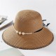 Women Summer Straw Wide Brim Bucket Hat Casual Sunscreen Visor Beach Sun Hats Panama Hat