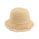 Women Summer Stripe Hollow Out Breathable Bucket Caps Folding Weave Sunshade Beach Hats