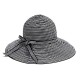 Women Summer Stripe Wide Brim Bucket Hat Casual Foldable Anti-UV Visor Beach Hat