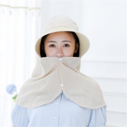 Women Summer Sun Hats With Suncreen Shawl Wide Brim Visor Beach Cap