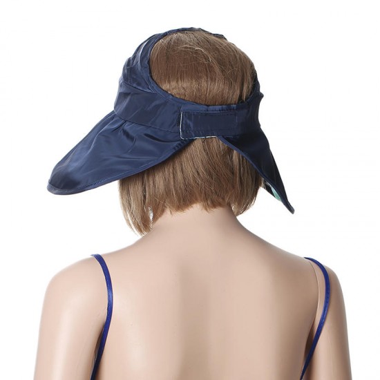 Women Summer Sun Protective Foldable Hat Anti-UV Wide Brim Outdoor Gardening Visor Cap