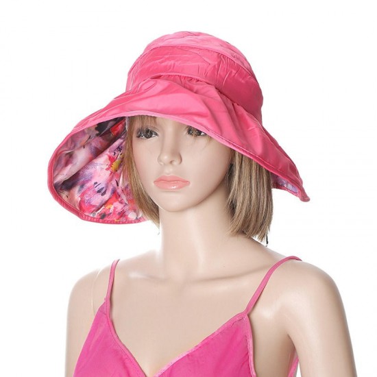 Women Summer Sun Protective Foldable Hat Anti-UV Wide Brim Outdoor Gardening Visor Cap