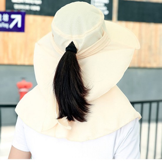 Women Summer Sunscreen Foldable Hat Outdoor Breathable Gardening Cycling Anti-UV Sun Hat