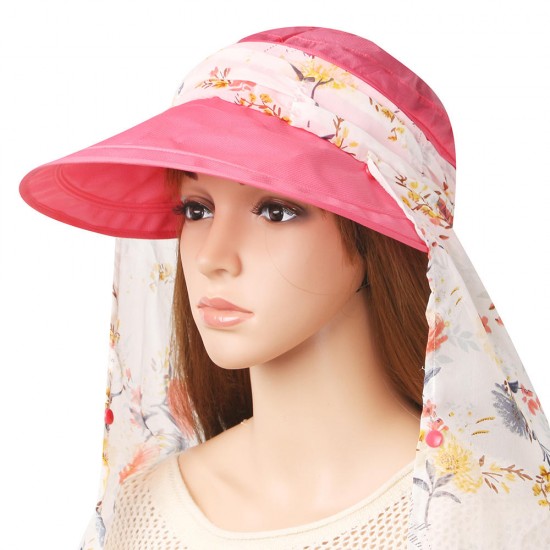 Women Summer Sunscreen Removeable Neck-protect Empty-top Hat Outdoor Casual Useful Hat