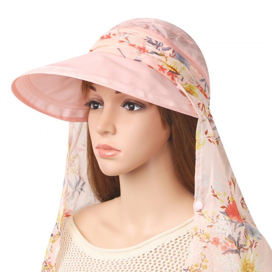 Women Summer Sunscreen Removeable Neck-protect Empty-top Hat Outdoor Casual Useful Hat