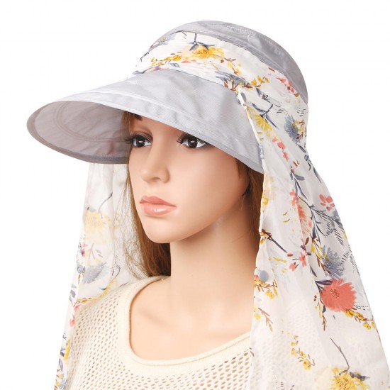 Women Summer Sunscreen Removeable Neck-protect Empty-top Hat Outdoor Casual Useful Hat