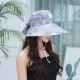 Women Summer Sunshade Lace Bucket Hat Outdoor Large Brim Sunscreen Fisherman Cap