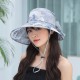 Women Summer Sunshade Lace Bucket Hat Outdoor Large Brim Sunscreen Fisherman Cap