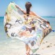 Women Summer Sunshade Silk Beach Scarf Multi-function Plus Size Shawl Swimsuit Cover Up Vacation