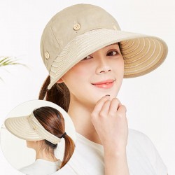 Women Summer Sunshade Sun Hat Removable Top Adjustable Outdoor Gardening Caps