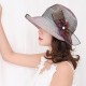 Women Summer Thin Breathable Bow Beach Hat Outdoor Wide Brim Visor Sun Bucket Cap