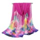 Women Summer Thin Chiffon Scarf Travel Rose Flowers Breathable Shawl