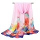 Women Summer Thin Chiffon Scarf Travel Rose Flowers Breathable Shawl