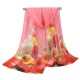 Women Summer Thin Chiffon Scarf Travel Rose Flowers Breathable Shawl