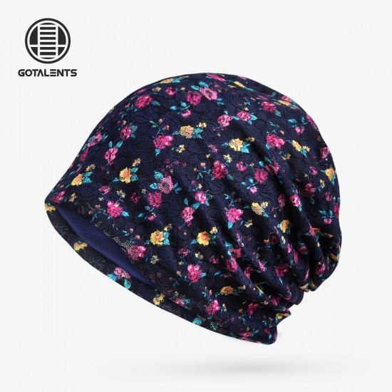 Women Summer Thin Lace Head Hat Floral Fashion Trendy Breathable Beanies Cap