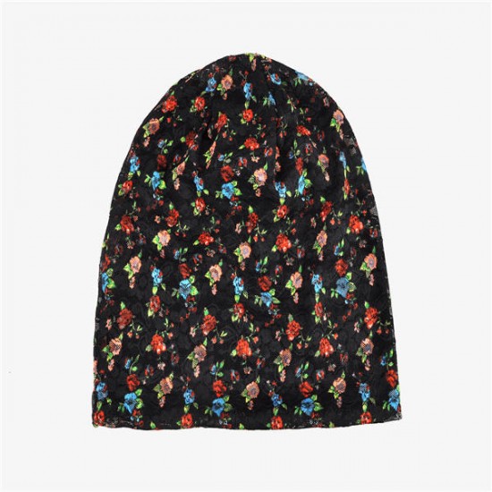 Women Summer Thin Lace Head Hat Floral Fashion Trendy Breathable Beanies Cap