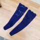 Women Summer Thin Lace Middle Tube Socks Silk Gauze Bow Socks