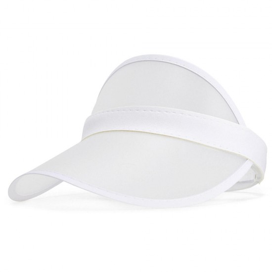 Women Summer Transparent PVC Sun Protection Hat Outdoor Empty Top Cap with Sunshade Adjustable