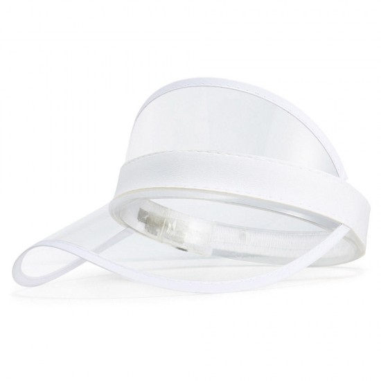 Women Summer Transparent PVC Sun Protection Hat Outdoor Empty Top Cap with Sunshade Adjustable