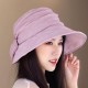 Women Summer Vintage Polyester UV Protection Bucket Cap Outdoor Large Brim Sun Fisherman Hat