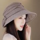 Women Summer Vintage Polyester UV Protection Bucket Cap Outdoor Large Brim Sun Fisherman Hat