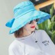 Women Summer Wide Birm Bucket Beach Cap Outdoor Sun Protection Patchwork Fishing Hat