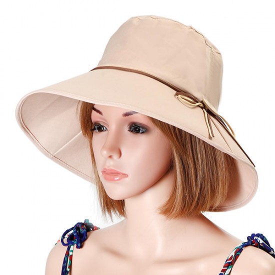 Women Summer Wide Birm Sun Hat Casual Outdoor Beach Foldable Sunshade Visor Cap