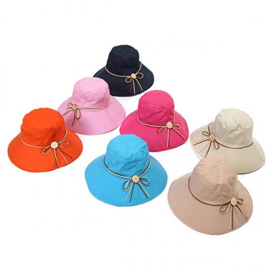 Women Summer Wide Birm Sun Hat Casual Outdoor Beach Foldable Sunshade Visor Cap