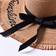 Women Summer Wide Brim Beach Straw Hat Outdoor Embroidery Letter Sunscreen Hat