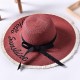 Women Summer Wide Brim Beach Straw Hat Outdoor Embroidery Letter Sunscreen Hat