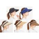 Women Summer Wide Brim Bowknot Bucket Cap Removable Top Sunshade Outdoor Straw Hat