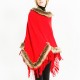 Women Tassel Solid Fur Poncho With Hood Warm Scarves Cloak Shawl Fashion Fur Hooded Shawl