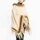 Women Tassel Solid Fur Poncho With Hood Warm Scarves Cloak Shawl Fashion Fur Hooded Shawl