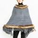 Women Tassel Solid Fur Poncho With Hood Warm Scarves Cloak Shawl Fashion Fur Hooded Shawl