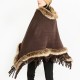 Women Tassel Solid Fur Poncho With Hood Warm Scarves Cloak Shawl Fashion Fur Hooded Shawl