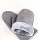 Women Thick Fur Plush Warm Gloves Solid Outdoor Elegant Mittens