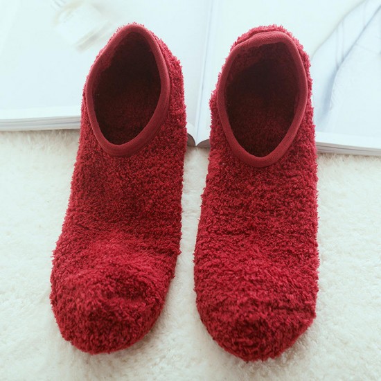 Women Thick Warm Floor Socks Home Non-slip Bottom Socks Breathable Soft Ankle Socks