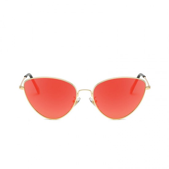 Women Thin Metal Frame Heart-Shaped Sunglasses Casual Outdoor Anti-UV400 Sunglasses